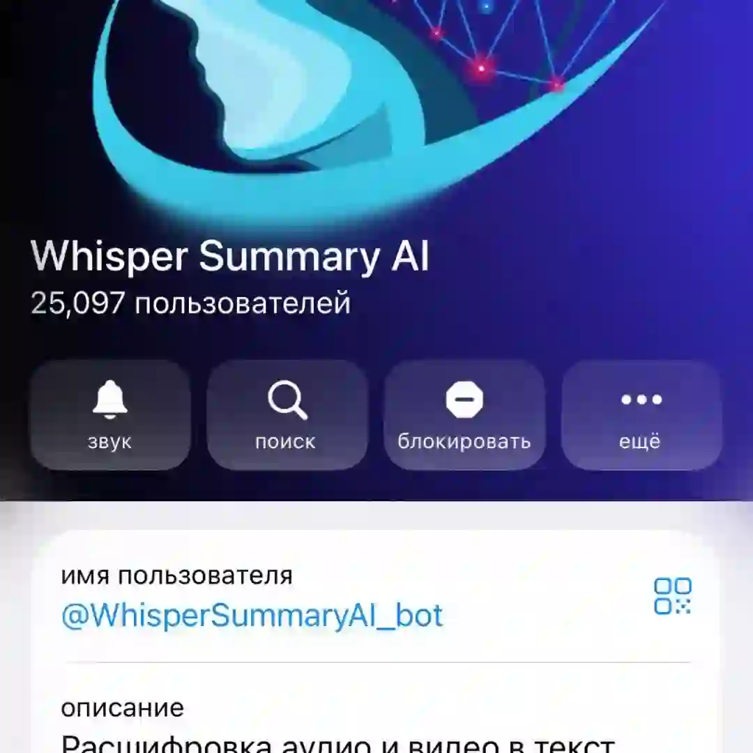 Визуальная карточка сервиса Whisper Summary